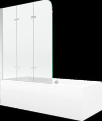 Vanna Mexen Cube ar apdari un stikla sienu, 180x80 cm + 120 cm, white+III/fold/chrome cena un informācija | Vannas | 220.lv