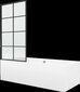 Vanna Mexen Cube ar apdari un stikla sienu, 170x80 cm + 80 cm, white+I/swing/black grid cena un informācija | Vannas | 220.lv