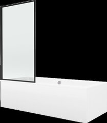 Vanna Mexen Cube ar apdari un stikla sienu, 170x80 cm + 70 cm, white+I/swing/black frame cena un informācija | Vannas | 220.lv