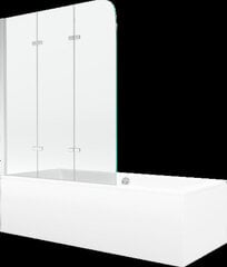 Vanna Mexen Cube ar apdari un stikla sienu, 170x80 cm + 120 cm, white+III/fold/chrome cena un informācija | Vannas | 220.lv