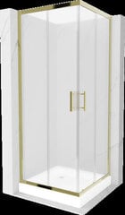 Dušas kabīne Mexen Rio ar paliktni un sifonu, matēta, Gold, 80 x 80 cm cena un informācija | Dušas kabīnes | 220.lv