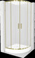 Pusapaļa dušas kabīne Mexen Rio ar paliktni un sifonu, matēta, Zeltaina, 80 x 80 cm cena un informācija | Dušas kabīnes | 220.lv