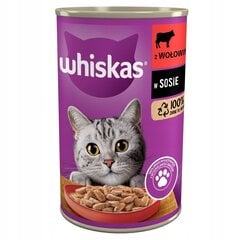 Корм Whiskas с говядиной, 24х400 г цена и информация | Консервы для котов | 220.lv