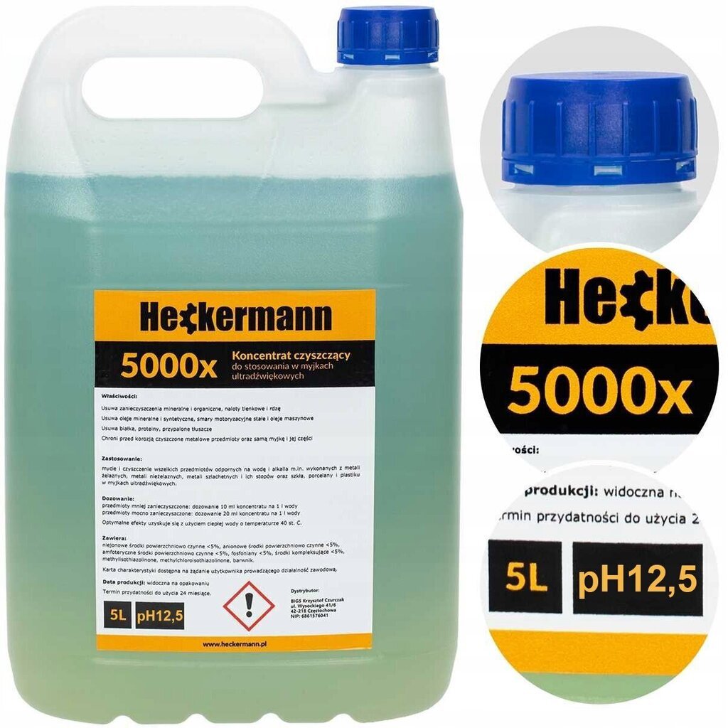 Šķidrais koncentrāts ultraskaņas tīrīšanai Heckermann, 5 l цена и информация | Auto ķīmija | 220.lv