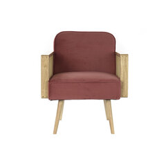 Krēsls DKD Home Decor Rozā Poliesters Rotangpalma (66 x 64 x 79 cm) cena un informācija | Virtuves un ēdamistabas krēsli | 220.lv