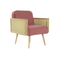 Krēsls DKD Home Decor Rozā Poliesters Rotangpalma (66 x 64 x 79 cm) cena un informācija | Virtuves un ēdamistabas krēsli | 220.lv