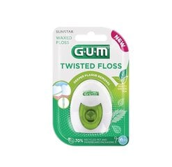 Нить зубная Twisted 30m GUM® (3500) плетеная, двойная, вощеная, со вкусом зеленого чая и мяты цена и информация | Зубные щетки, пасты | 220.lv