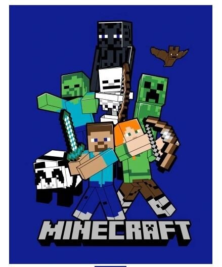 Bērnu pleds Minecraft, 110x140 cm cena un informācija | Gultas pārklāji, pledi | 220.lv