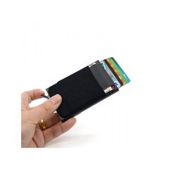 Алюминиевый тонкий кошелек Rfid Card Case Black 796675 цена и информация | Женские кошельки, держатели для карточек | 220.lv
