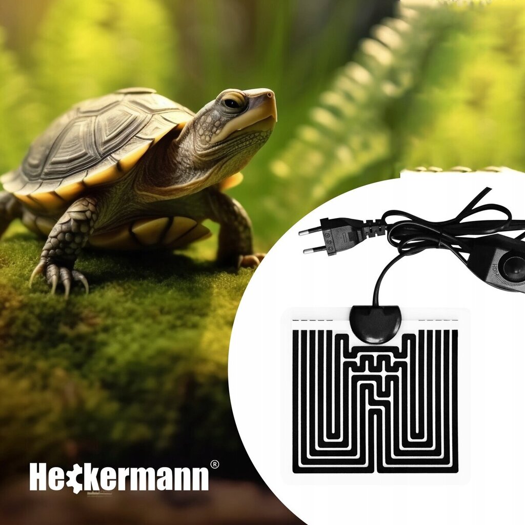 Regulējams terija apsildes paklājiņš Heckermann, 5W, 15x14cm cena un informācija | Preces eksotiskajiem dzīvniekiem | 220.lv