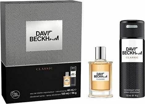 Komplekts David Beckham Classic vīriešiem: tualetes ūdens EDT, 40 ml + dezodorants, 150 ml cena un informācija | Vīriešu smaržas | 220.lv