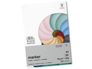 Zīmēšanas papīrs W&N Marker A3/75g, 50 lapas cena un informācija | Burtnīcas un papīra preces | 220.lv