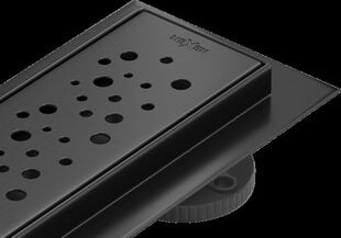 Dušas noteka Mexen Flat 360 Dots, Black, 60 cm cena un informācija | Dušas trapi | 220.lv
