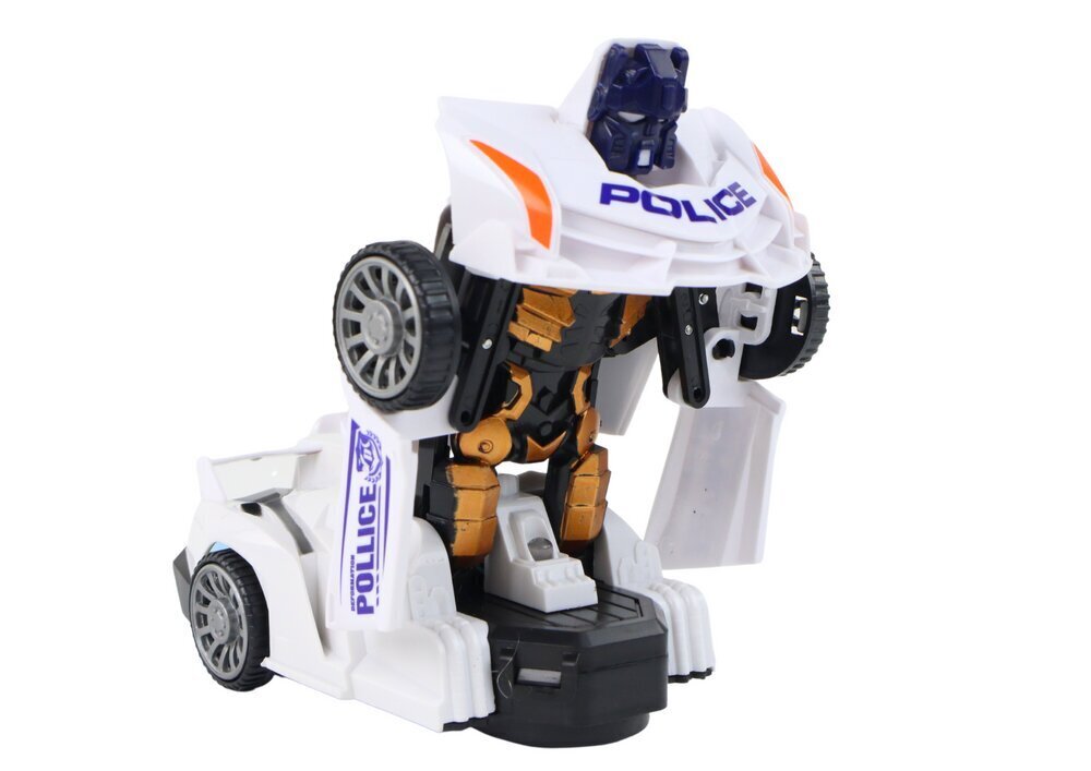 Policijas automašīna robots Lean Toys, balts цена и информация | Rotaļlietas zēniem | 220.lv