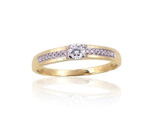 Золотое кольцо с бриллиантами "Малори" из желтого золота 585 пробы DS01G295 цена и информация | Кольца | 220.lv