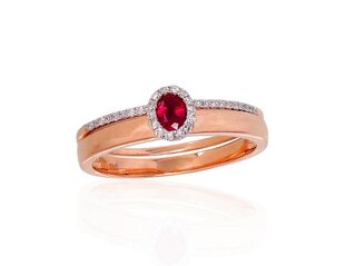 Золотое кольцо с бриллиантами "Je t'aime V" из красного золота 585 пробы DS01G271 цена и информация | Кольца | 220.lv