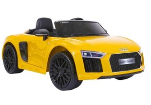 Одноместный электромобиль Audi R8, желтый цена и информация | Электромобили для детей | 220.lv