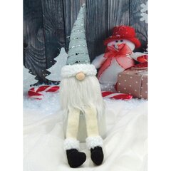 Spīdīgs dekoratīvs rūķis, pelēks, 38 + 20 cm cena un informācija | Ziemassvētku dekorācijas | 220.lv