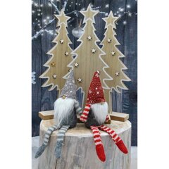 Dekoratīvs rūķis, pelēks, 15 + 8 cm cena un informācija | Ziemassvētku dekorācijas | 220.lv