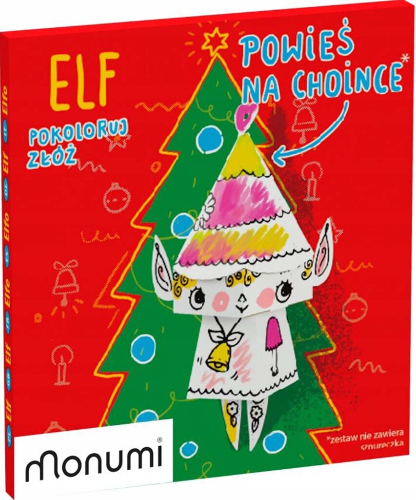 Krāsojama saliekama mini rotaļlieta Monumi Elfs cena un informācija | Ziemassvētku dekorācijas | 220.lv