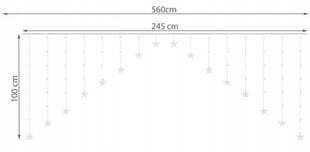 Ūdensizturīga āra vītne Lāstekas un zvaigznes, 136 LED, 5,6 m цена и информация | Гирлянды | 220.lv