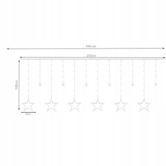 Ūdensizturīga āra vītne Lāstekas un zvaigznes, 138 LED, 5,4 m цена и информация | Гирлянды | 220.lv