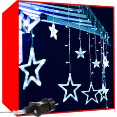 Ūdensizturīga āra vītne Lāstekas un zvaigznes, 138 LED, 5,4 m cena un informācija | Ziemassvētku lampiņas, LED virtenes | 220.lv