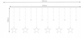 Ūdensizturīga āra vītne Lāstekas un zvaigznes, 138 LED, 5,4 m цена и информация | Гирлянды | 220.lv