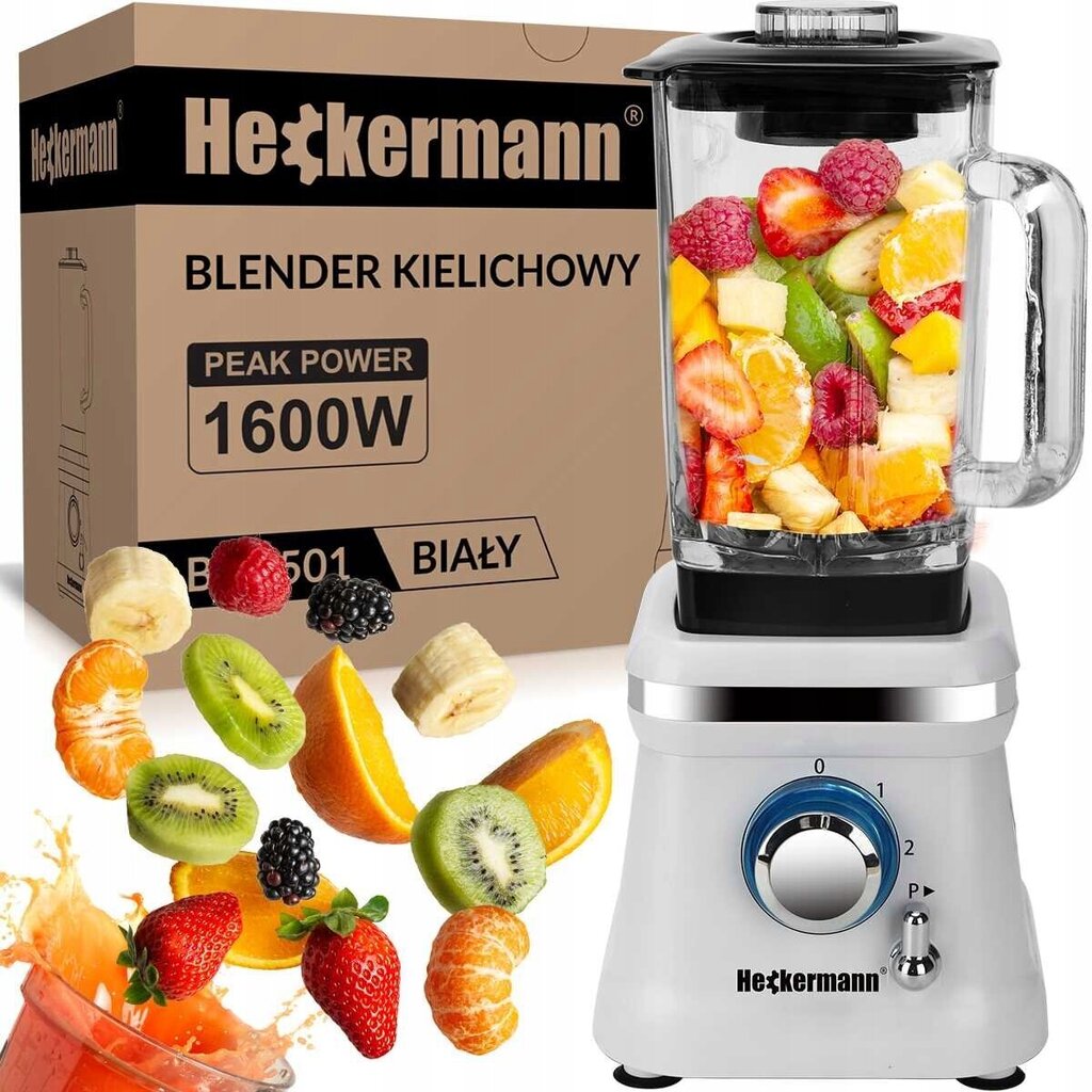 Jaudīgs blenderis tērauds+stikls 1600w 1,6l xxl цена и информация | Blenderi, smalcinātāji | 220.lv