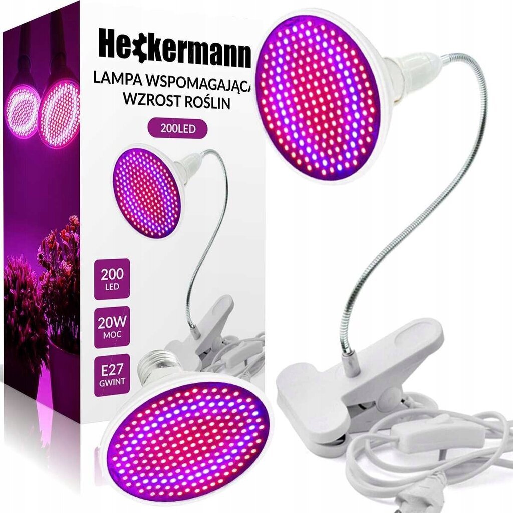 Heckermann 200LED lampa cena un informācija | Diedzēšanas trauki, augu lampas | 220.lv