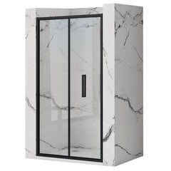 Dušas durvis Rea Rapid Fold, melnas, 80 cm cena un informācija | Dušas durvis, dušas sienas | 220.lv