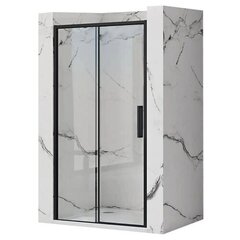 Dušas durvis Rea Rapid Slide, melnas, 160 cm cena un informācija | Dušas durvis, dušas sienas | 220.lv
