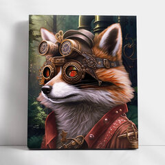 Glezna pēc numuriem ar rāmi TM Varvikas - Steampunk racoon MG2469e 40x50 cm cena un informācija | Gleznas pēc numuriem | 220.lv