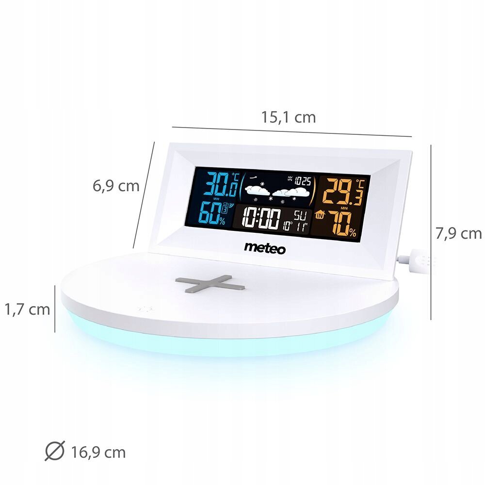 Meteo meteoroloģiskā stacija SP94 ar ātru induktīvo lādētāju цена и информация | Meteostacijas, āra termometri | 220.lv