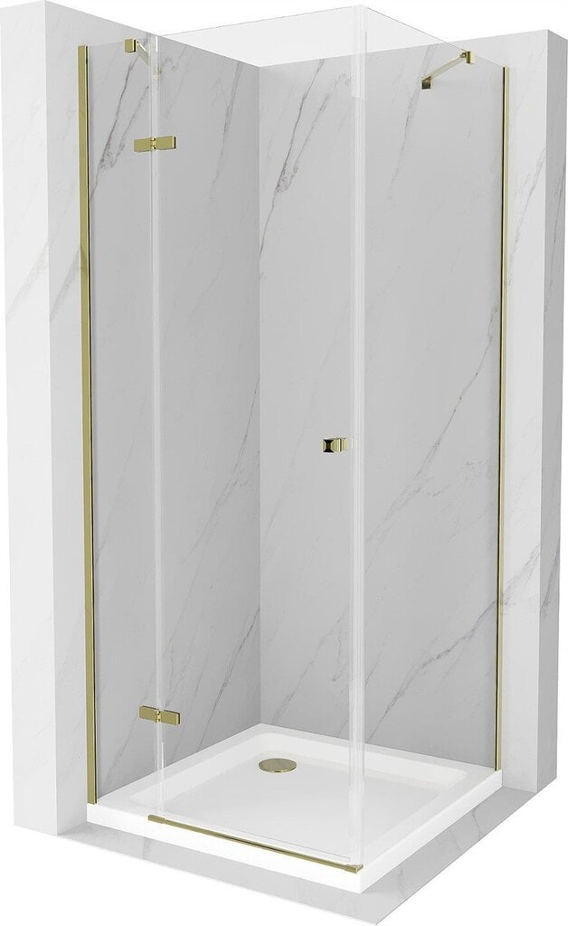 Dušas kabīne Mexen Roma ar paliktni un sifonu, Gold+White/Gold, 80 x 80 cm cena un informācija | Dušas kabīnes | 220.lv