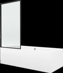 Vanna Mexen Cube ar apdari un stikla sienu, 180x80 cm + 80 cm, balta+I/lokans/melns rāmis cena un informācija | Vannas | 220.lv