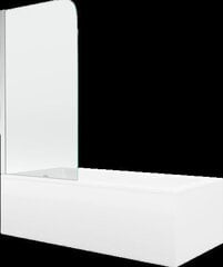 Vanna Mexen Cubik ar apdari un stikla sienu, 150x70 cm + 80 cm, white+I/swing/chrome cena un informācija | Vannas | 220.lv