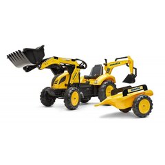 Трактор Komatsu Falk с прицепом, желтый цена и информация | Конструктор автомобилей игрушки для мальчиков | 220.lv