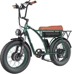 Электровелосипед Gogobest GF750, 20", зеленый, 1000Вт, 17,5Ач цена и информация | Электровелосипеды | 220.lv