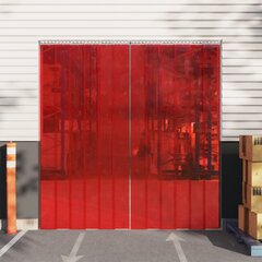 vidaXL durvju aizkars, sarkans, 200 mmx1,6 mm, 25 m, PVC cena un informācija | Durvju stopētāji un citi aksesuāri | 220.lv