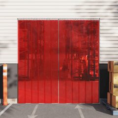 vidaXL durvju aizkars, sarkans, 200 mmx1,6 mm, 50 m, PVC cena un informācija | Durvju stopētāji un citi aksesuāri | 220.lv