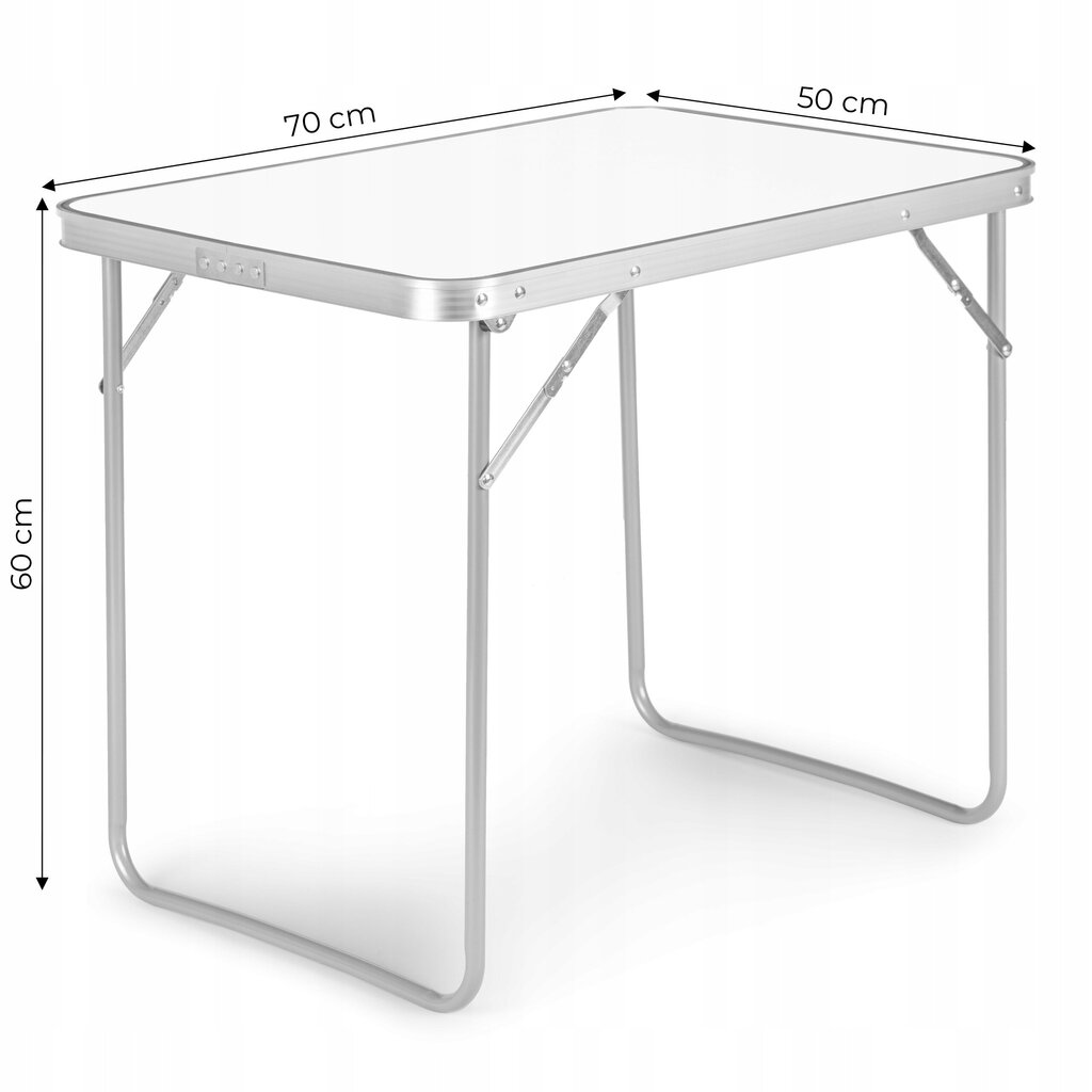 Modernhome Saliekamais piknika galds 70x50cm balts cena un informācija |  Tūrisma mēbeles | 220.lv