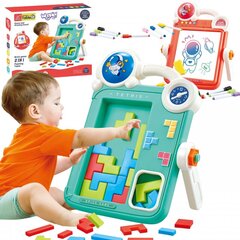 Divpusēja zīmēšanas tāfele un Tetris spēle 2in1 Woopie cena un informācija | Attīstošās rotaļlietas | 220.lv