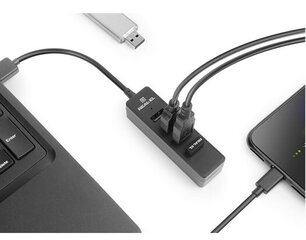 Real-El HQ-154 USB 2.0 HUB, 1.2 m цена и информация | Адаптеры и USB разветвители | 220.lv