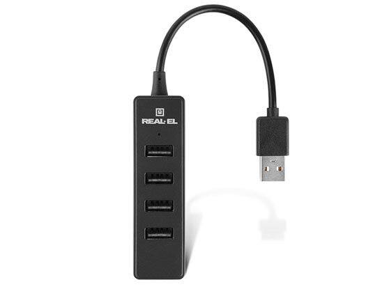 Real-El HQ-154, USB 2.0 HUB, 4 x USB цена и информация | Adapteri un USB centrmezgli | 220.lv