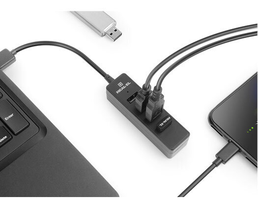 Real-El HQ-154, USB 2.0 HUB, 4 x USB цена и информация | Adapteri un USB centrmezgli | 220.lv