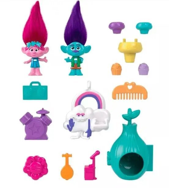 Troļļu komplekts Polly Pocket Trolls HKV39 cena un informācija | Rotaļlietas meitenēm | 220.lv