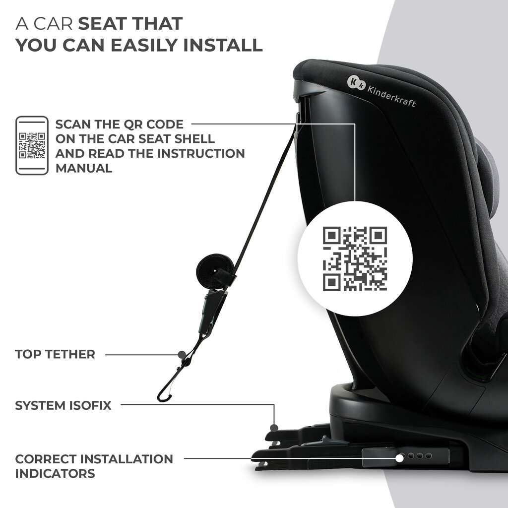 Mašīnas sēdeklis Kinderkraft Xpedition 2 i-Size, 0-36 kg, black цена и информация | Autokrēsliņi | 220.lv