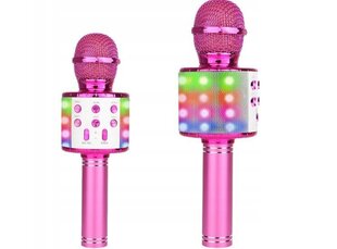 Bluetooth mikrofons ar LED apgaismojumu, rozā цена и информация | Игрушки для девочек | 220.lv