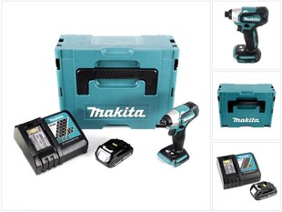 Аккумуляторная ударная отвертка Makita DTD 155 Y1J-D 18 В Makpac + 1х аккумулятор BL1815 1,5 Ач + 1х блок зарядки DC 18 RC цена и информация | Шуруповерты, дрели | 220.lv